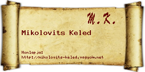Mikolovits Keled névjegykártya